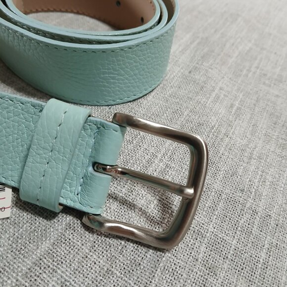 Talbots Genuine Teal Leather with Silver Buckle Made in Italy Size XL - Picture 2 of 11